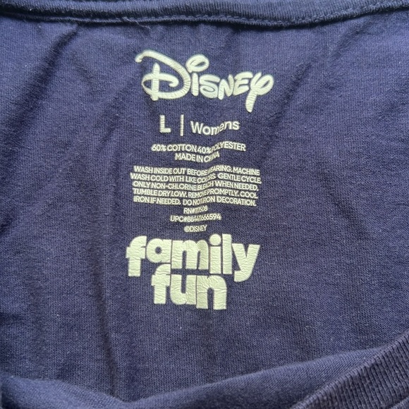 Disney Family Fun Navy Blue Minnie Mouse Pink Bow T-shirt - Picture 3 of 3